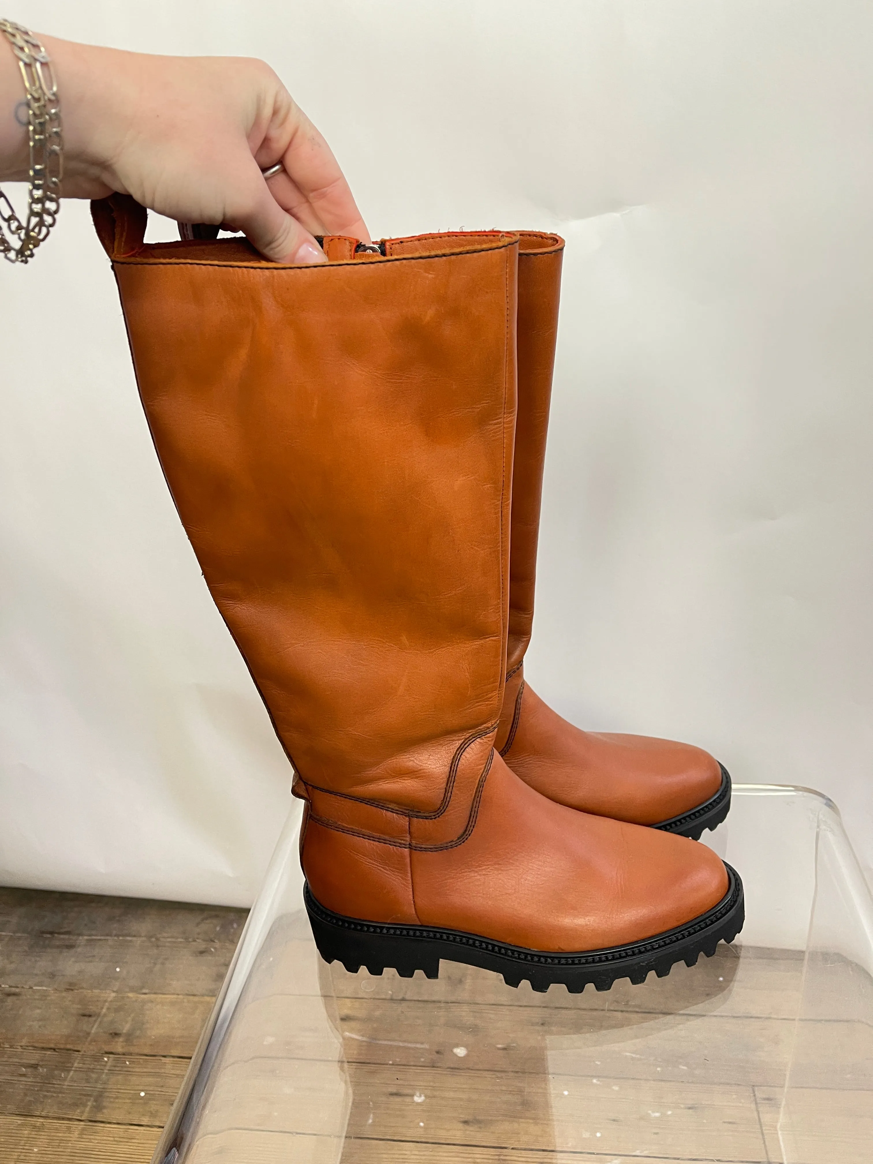 Anna Baiguera Tall Boots in Size 39 - Leather Knee-High Womens Winter Footwear