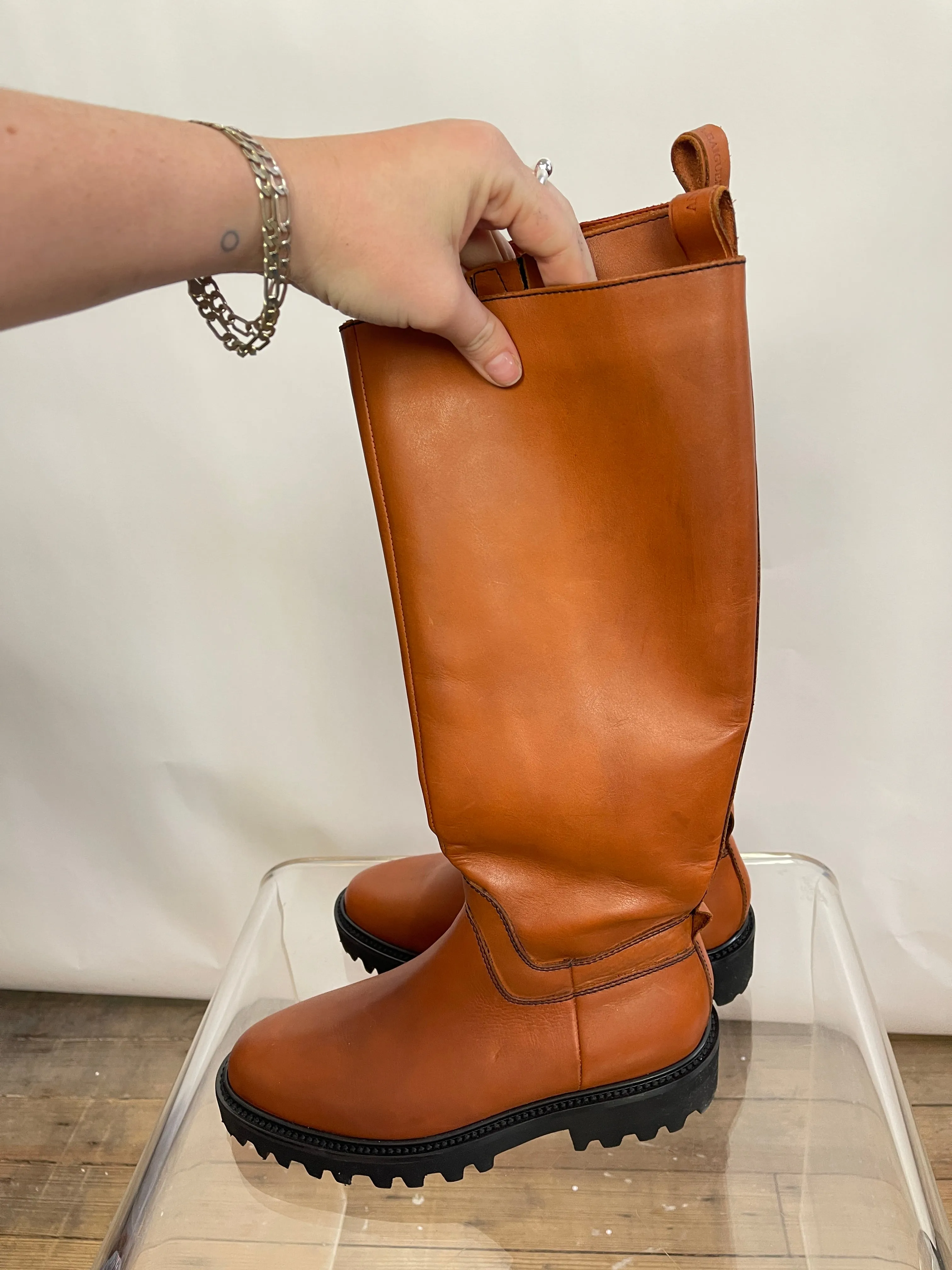 Anna Baiguera Tall Boots in Size 39 - Leather Knee-High Womens Winter Footwear