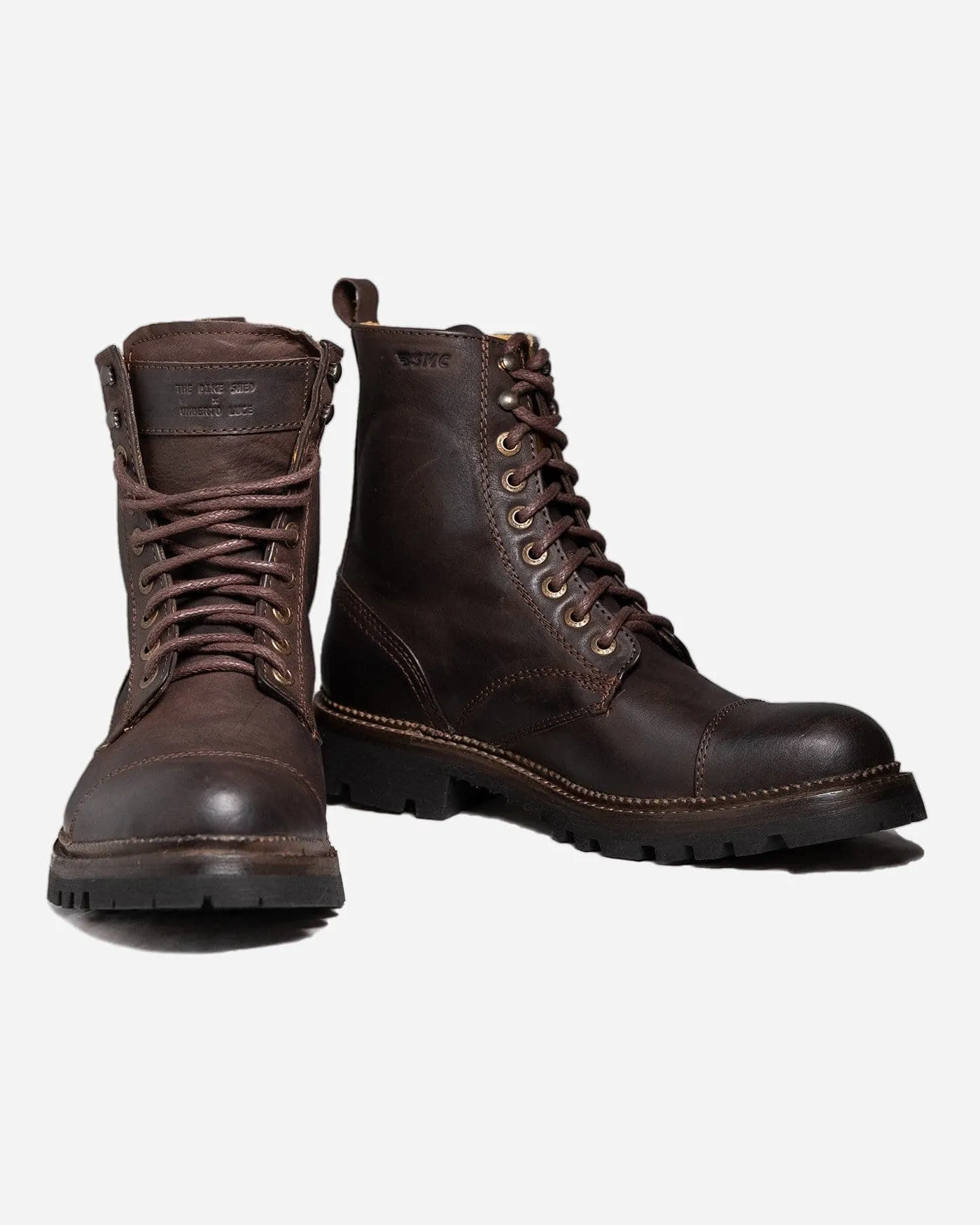 BSMC x Umberto Luce Luxury Coffee Brown Leather Boots for Men
