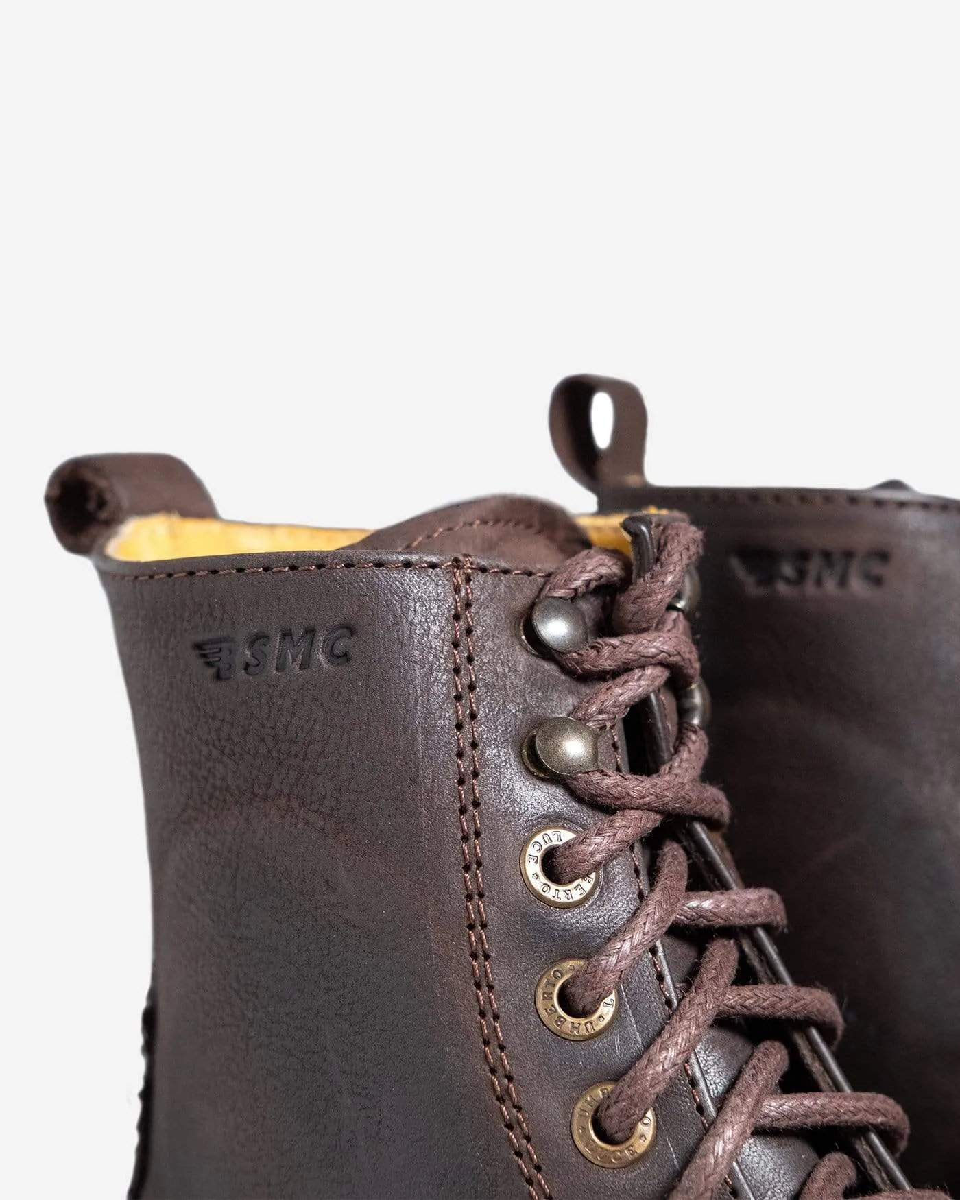 BSMC x Umberto Luce Luxury Coffee Brown Leather Boots for Men