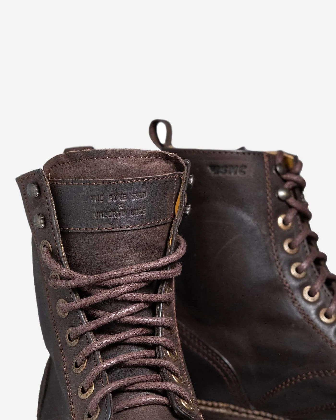 BSMC x Umberto Luce Luxury Coffee Brown Leather Boots for Men