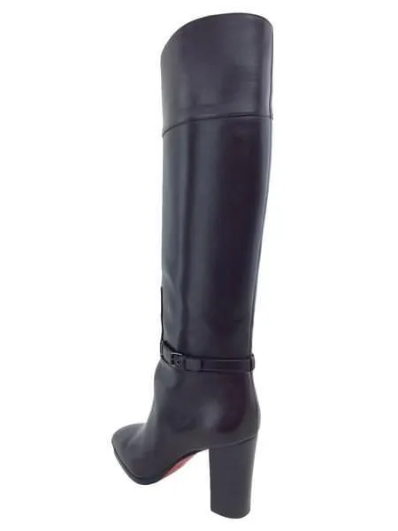 Christian Louboutin Black Leather Mervillon 85 Knee Boots Size 6/EU 36