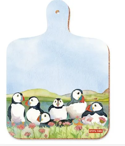 Emma Ball Sea Thrift Puffins Mini Chopping Board