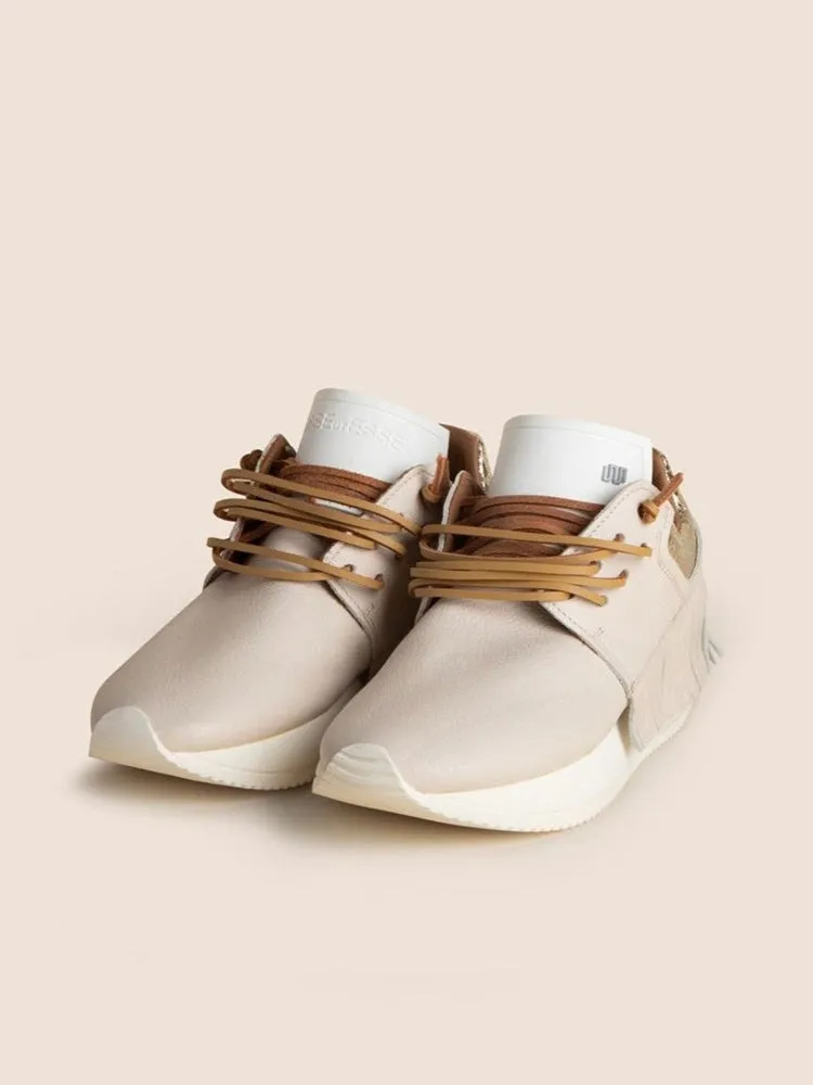 Esseutesse Ivory Leather Fringe Sneakers