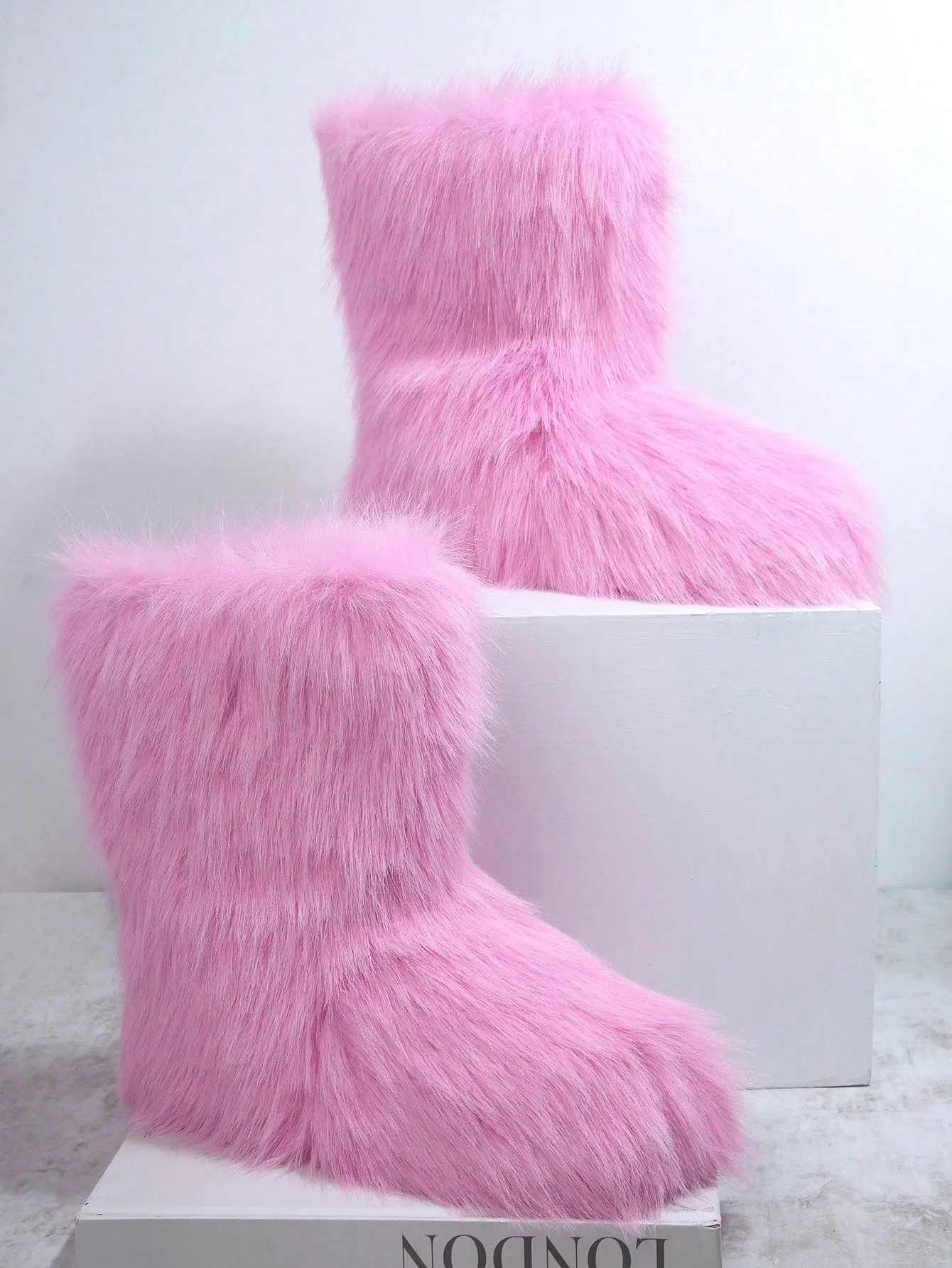 Cozy Womens Fuzzy Slip-On Boots - Warm and Stylish Footwear