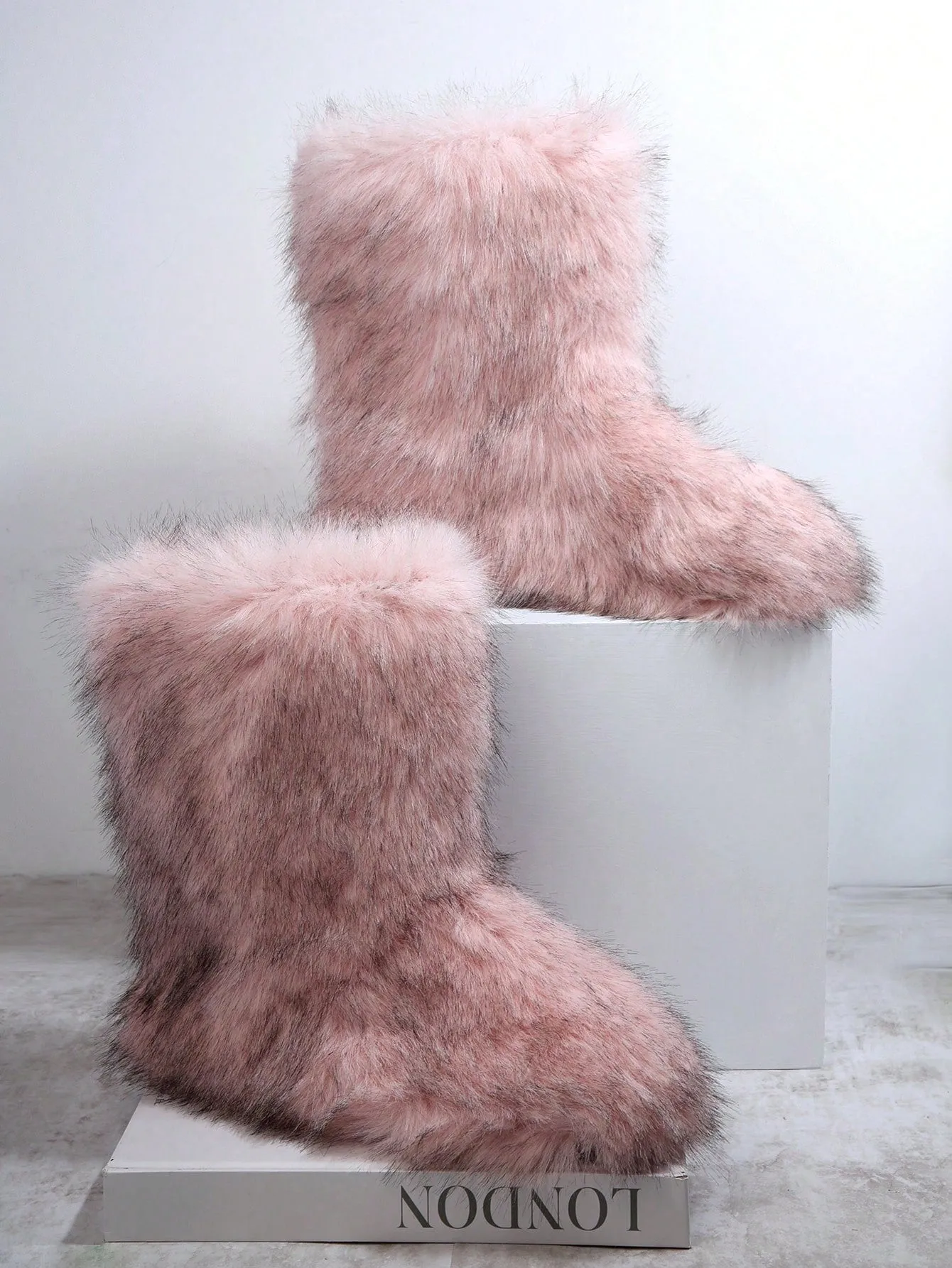 Cozy Womens Fuzzy Slip-On Boots - Warm and Stylish Footwear
