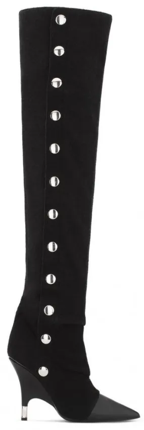 Harper Over-the-Knee Boots, Black Leather