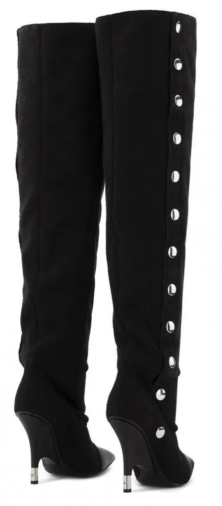 Harper Over-the-Knee Boots, Black Leather