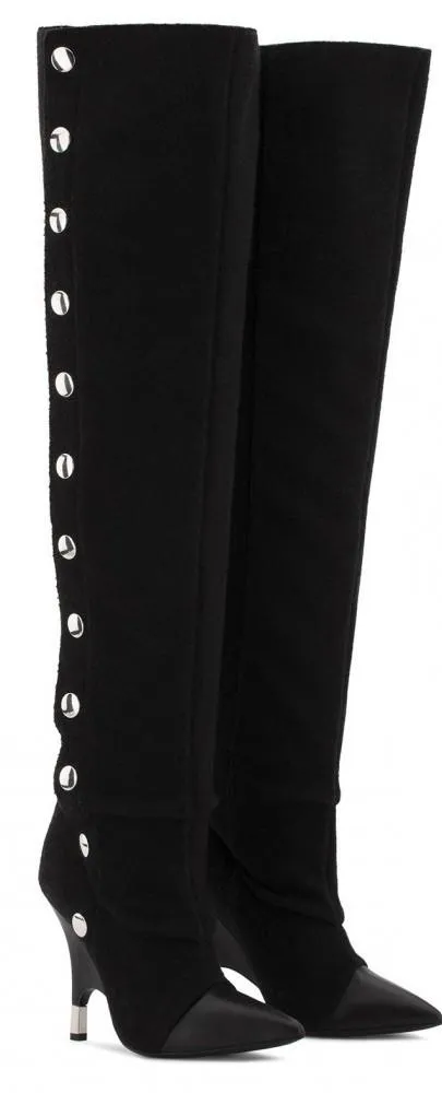 Harper Over-the-Knee Boots, Black Leather