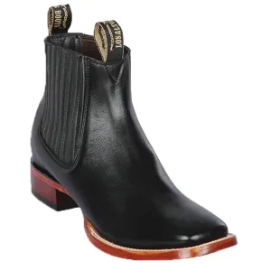 Los Altos Boots Mens #82B8305 Charro Short Boots  | Style Deer Boots | Color Black