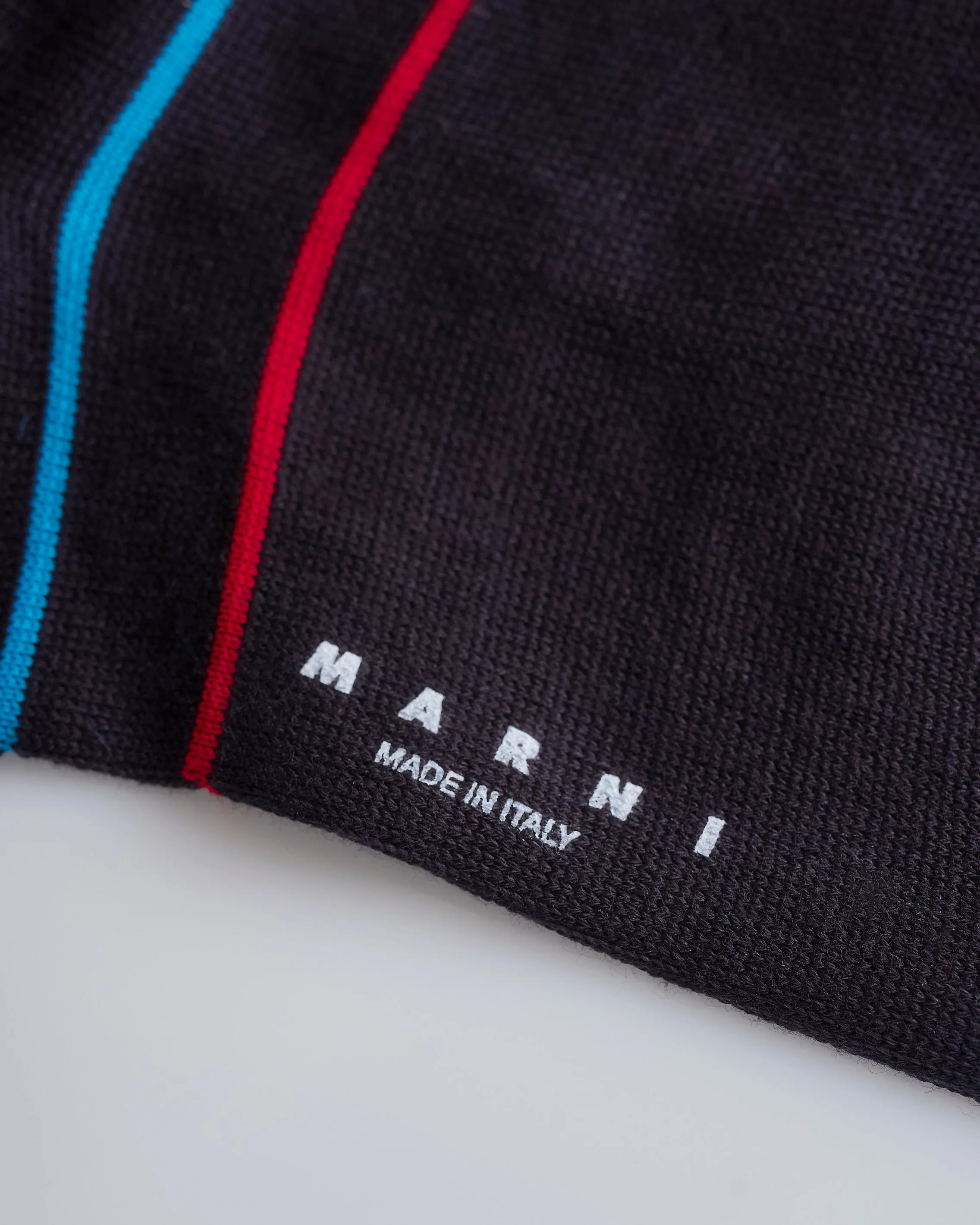 Marni Brown Jacquard Knit Repeat Pattern Sock
