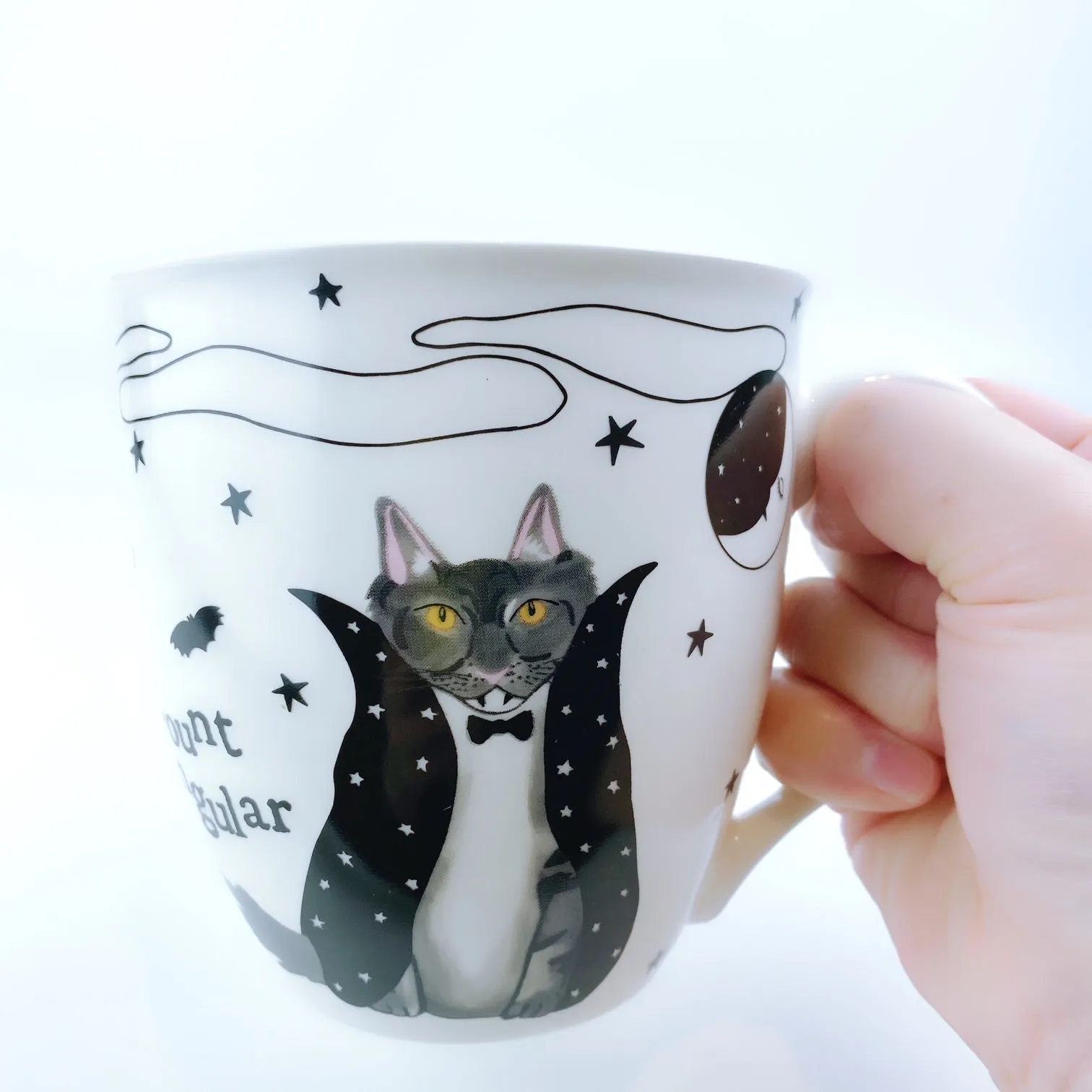 Milly Green British Design Halloween Count Fangula Cat Coffee Mug and Sock Set - Perfect for Spooky Season Gifts and Cozy Sips!