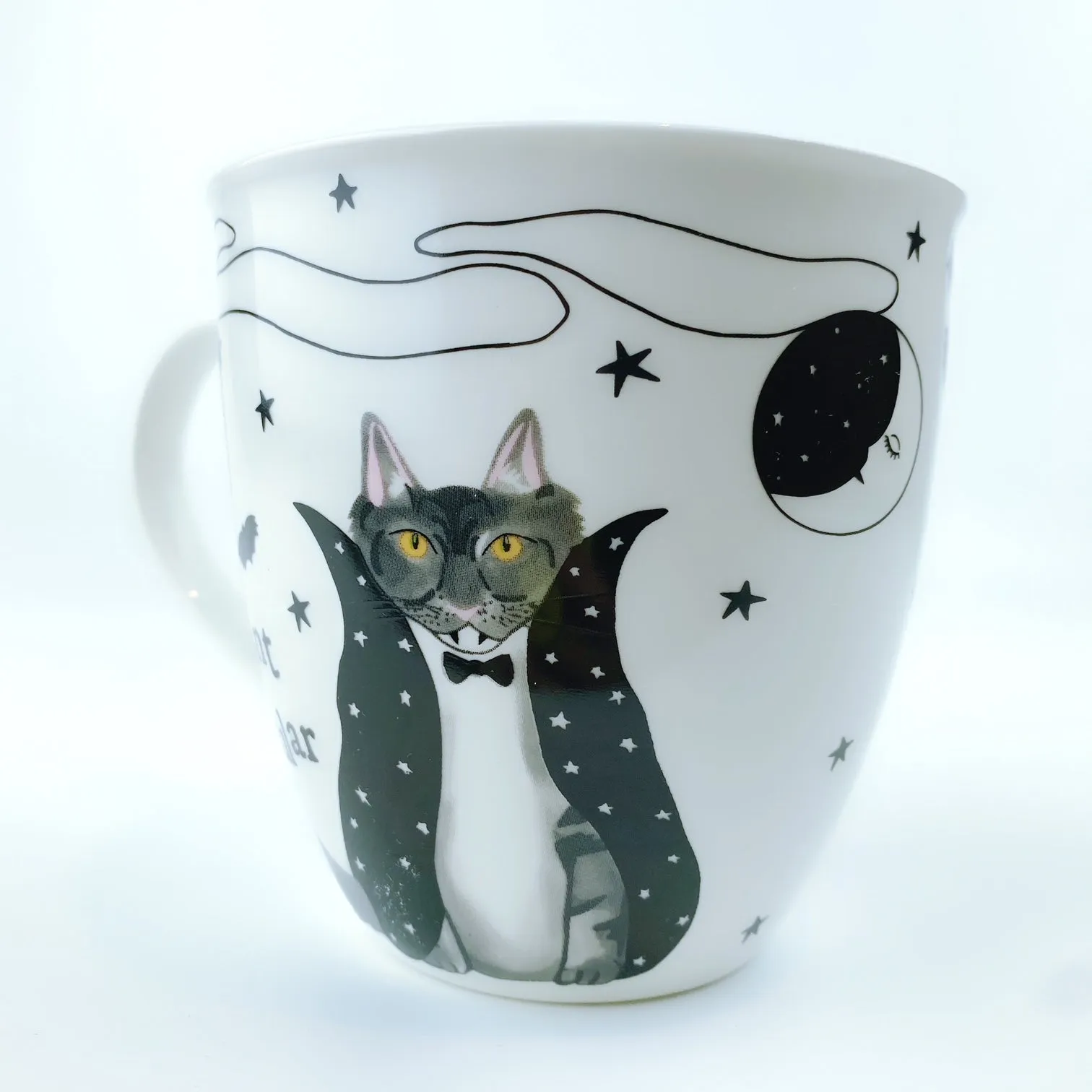 Milly Green British Design Halloween Count Fangula Cat Coffee Mug and Sock Set - Perfect for Spooky Season Gifts and Cozy Sips!