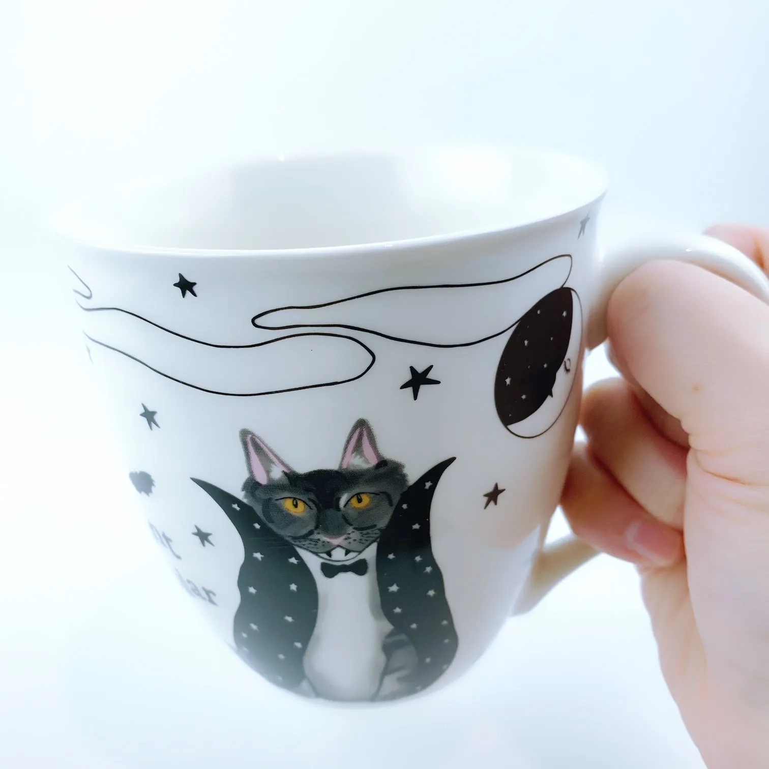 Milly Green British Design Halloween Count Fangula Cat Coffee Mug and Sock Set - Perfect for Spooky Season Gifts and Cozy Sips!