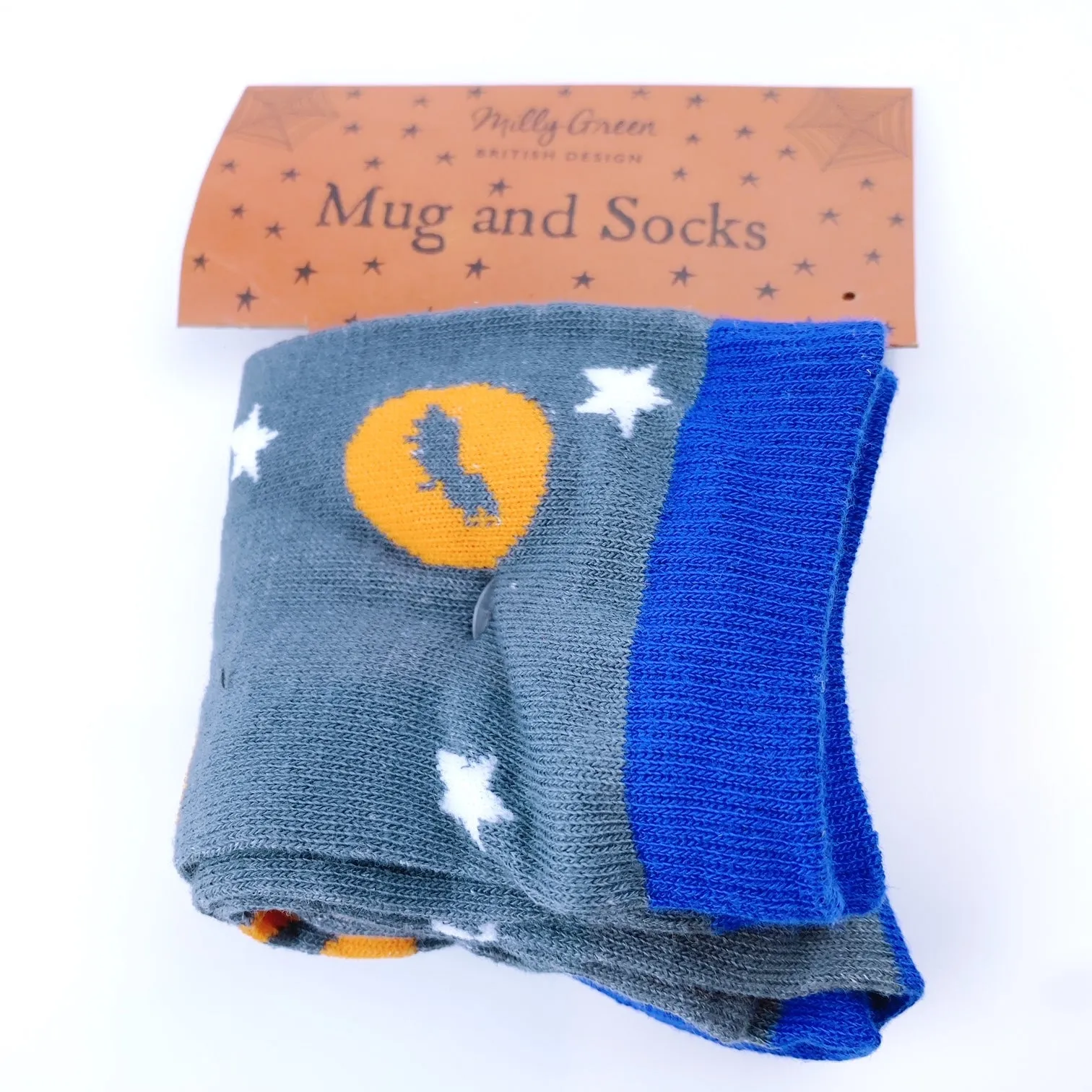 Milly Green British Design Halloween Count Fangula Cat Coffee Mug and Sock Set - Perfect for Spooky Season Gifts and Cozy Sips!