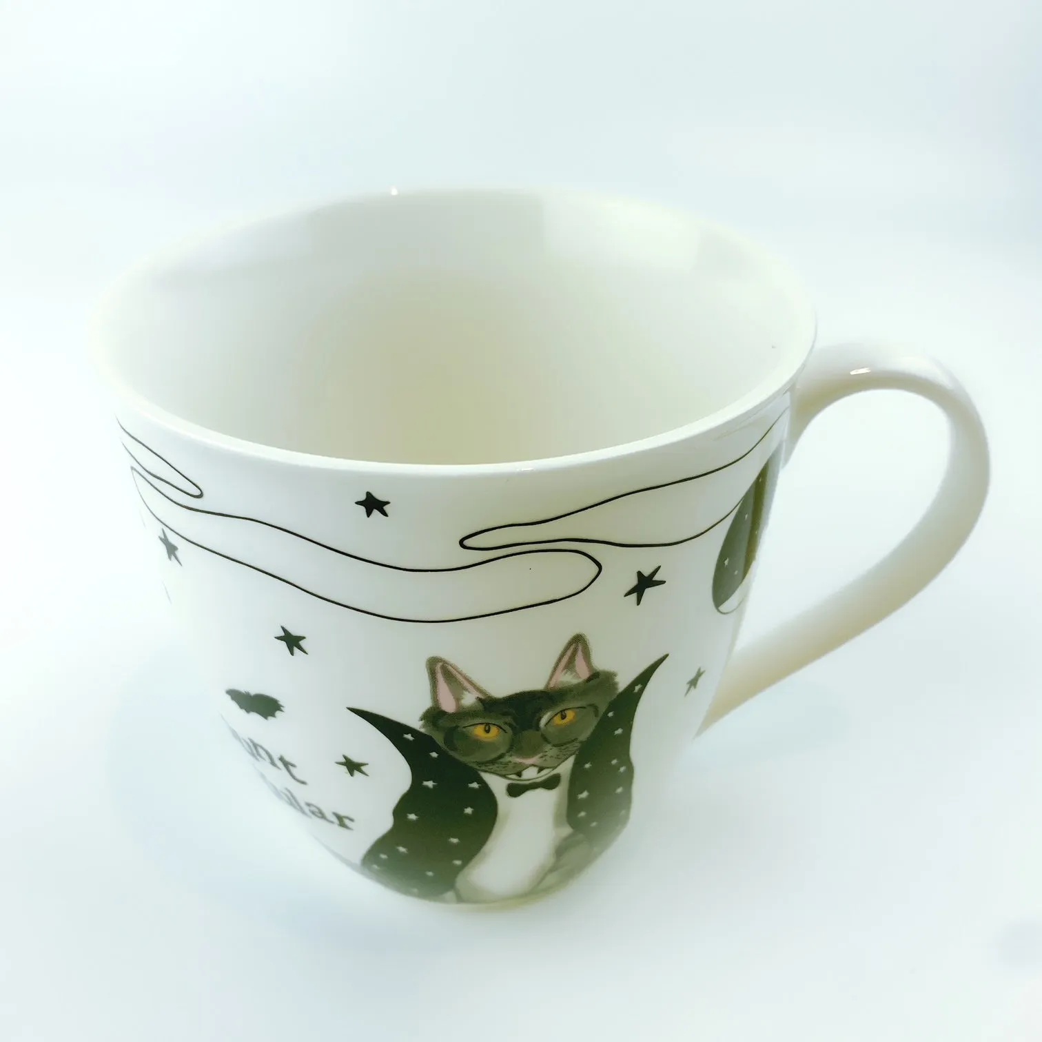 Milly Green British Design Halloween Count Fangula Cat Coffee Mug and Sock Set - Perfect for Spooky Season Gifts and Cozy Sips!