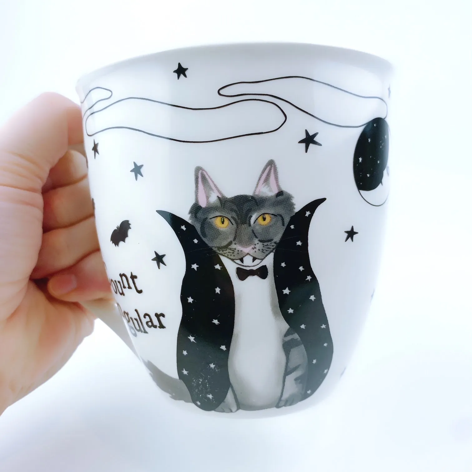 Milly Green British Design Halloween Count Fangula Cat Coffee Mug and Sock Set - Perfect for Spooky Season Gifts and Cozy Sips!