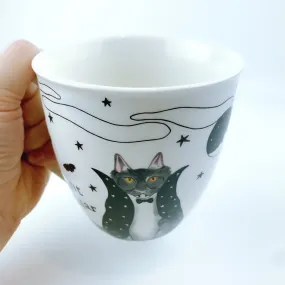 Milly Green British Design Halloween Count Fangula Cat Coffee Mug and Sock Set - Perfect for Spooky Season Gifts and Cozy Sips!