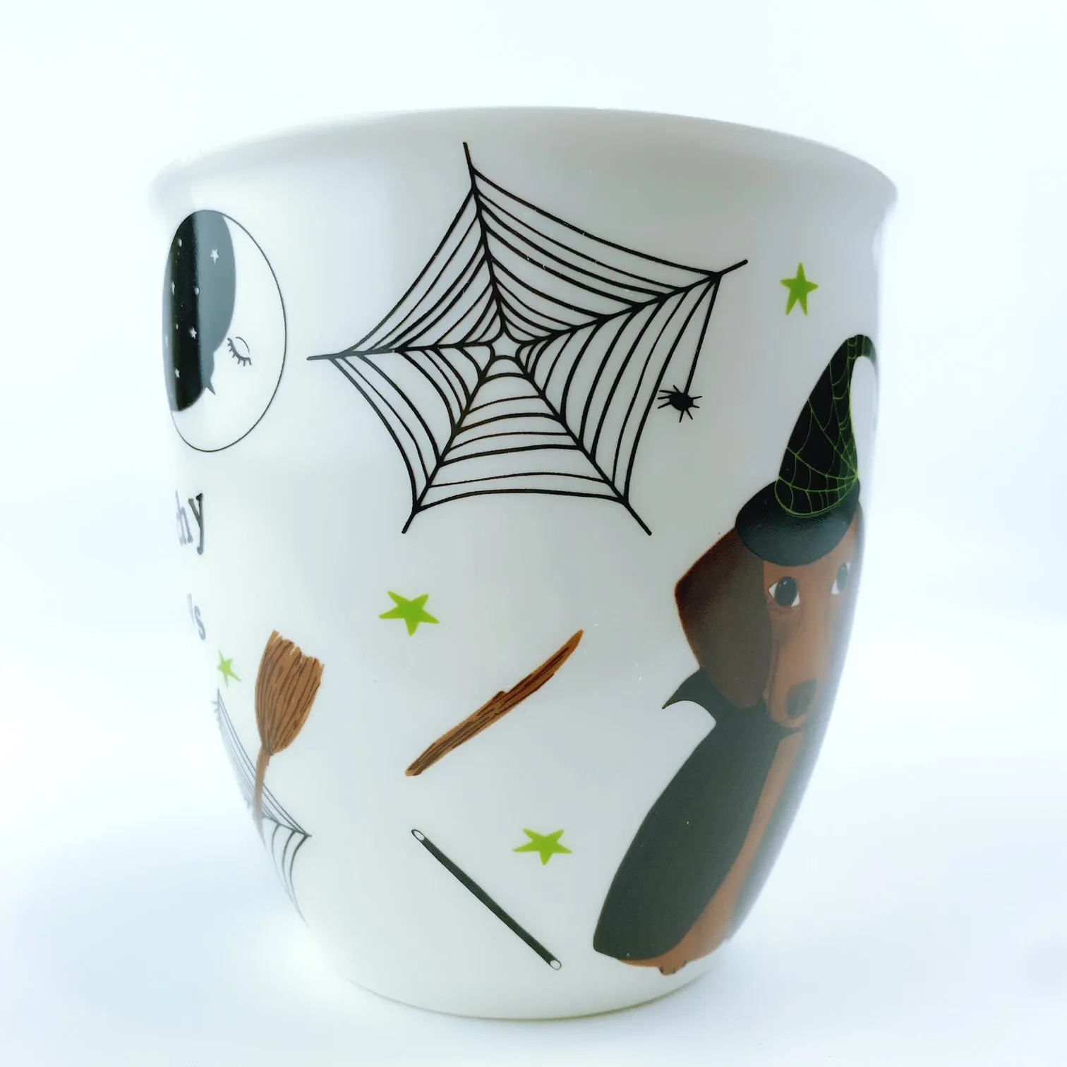 Charming Milly Green Halloween Witchy Paws Dachshund Coffee Mug & Cozy Sock Gift Set - Perfect for Dog Lovers