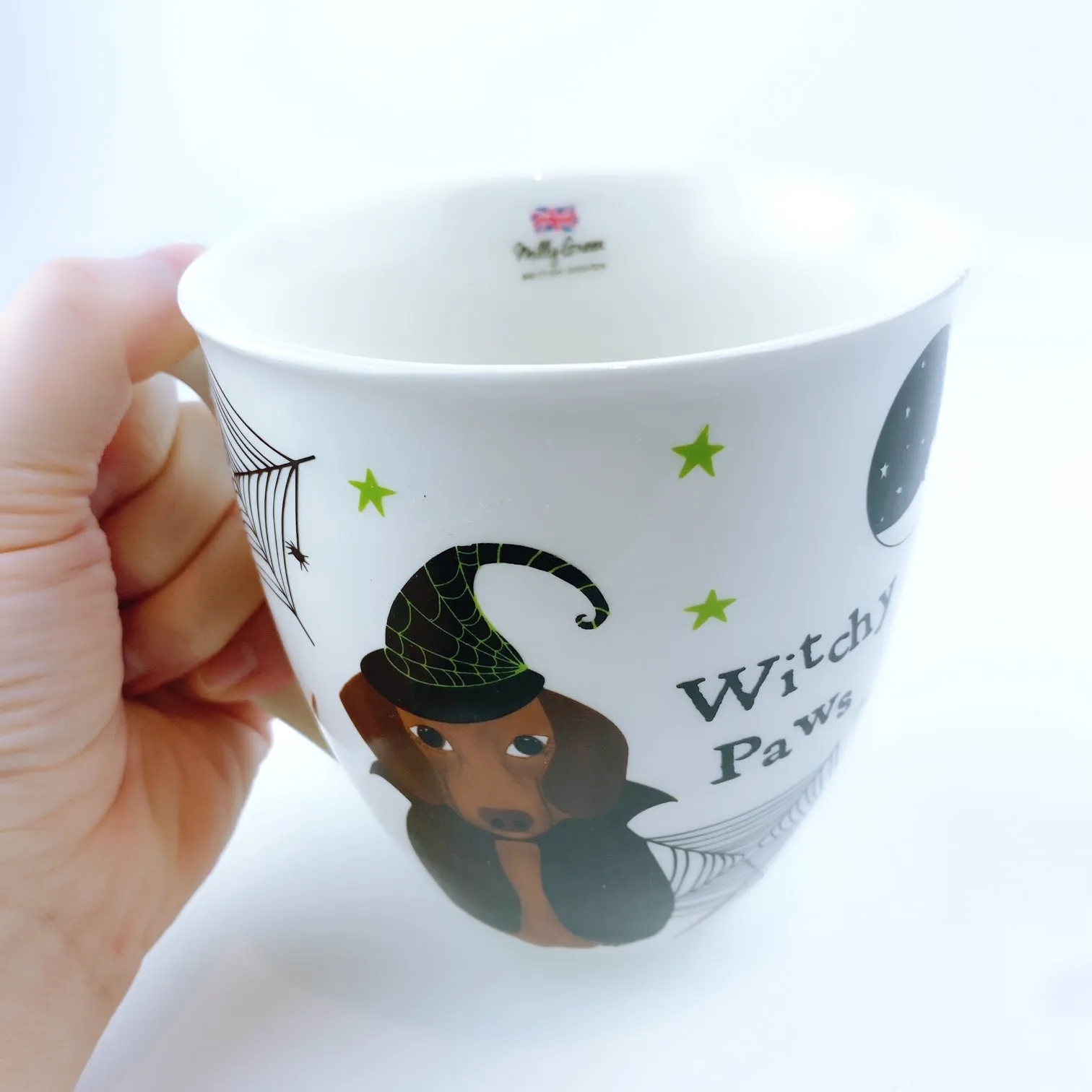 Charming Milly Green Halloween Witchy Paws Dachshund Coffee Mug & Cozy Sock Gift Set - Perfect for Dog Lovers