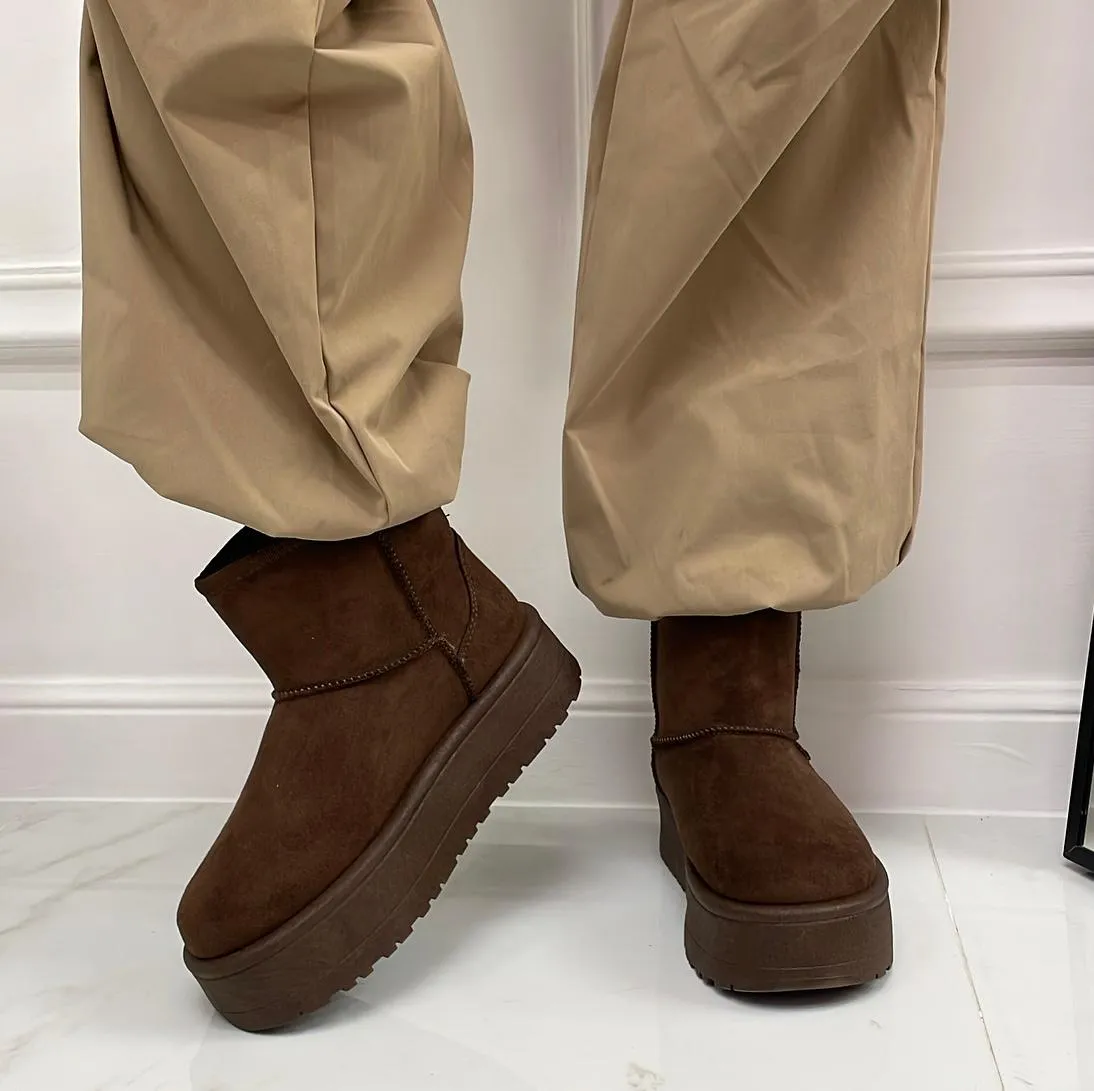 Noa - Stivaletto Eskimo Boots Gomma Alta Marrone