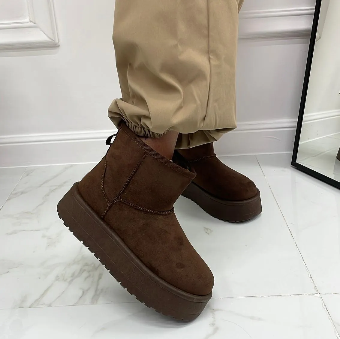 Noa - Stivaletto Eskimo Boots Gomma Alta Marrone